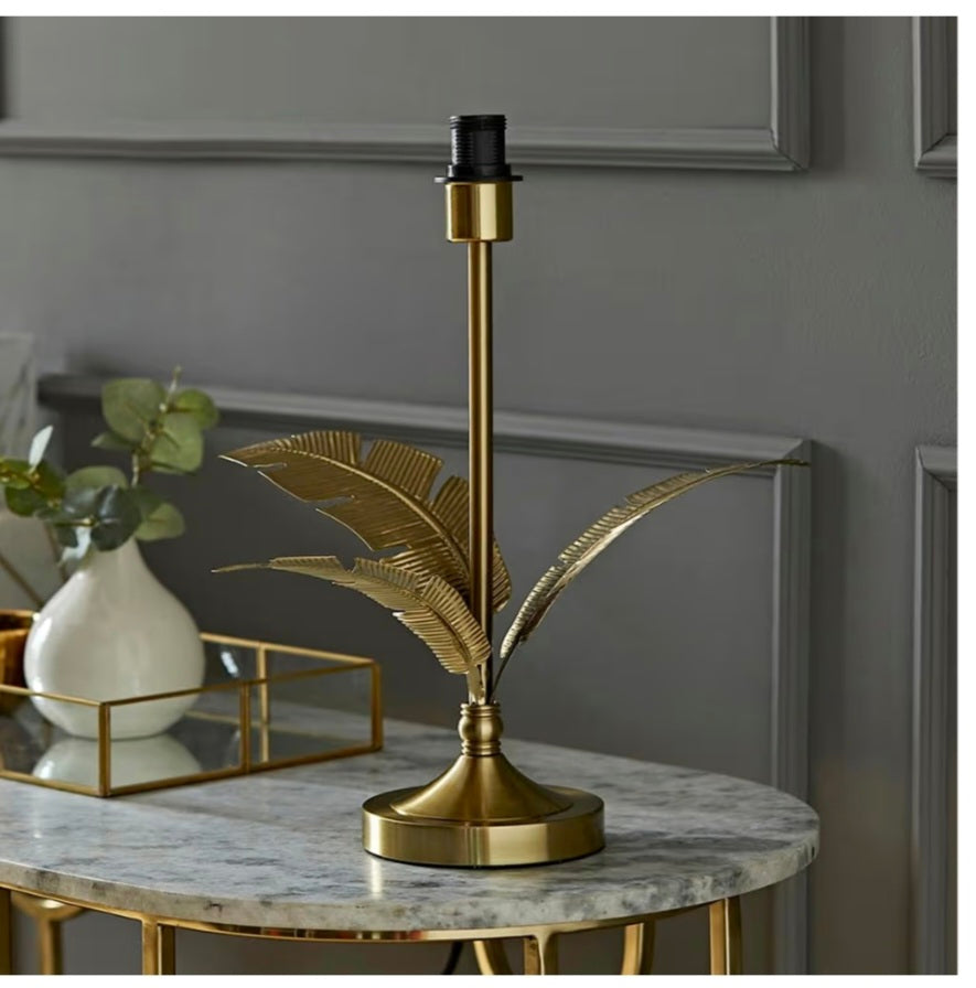 Christina Gold Palm Leaf Detail Single Stem Table Lamp Base | Table Lamps