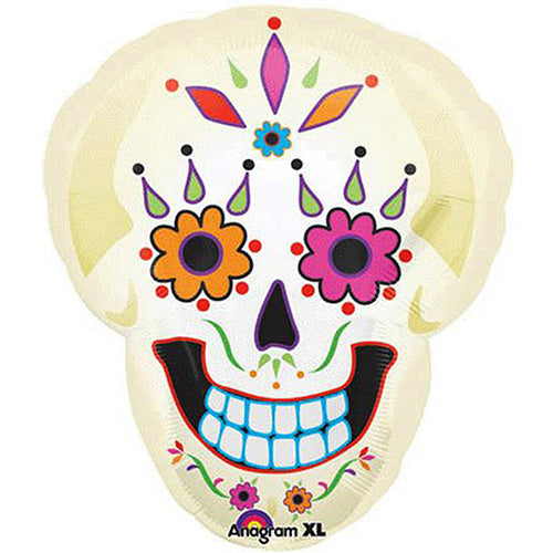 Day of The Dead Skull Foil Balloon 22" Halloween