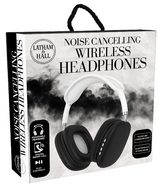 LATHAM & HALL WHITE BLACK BLUETOOTH HEADPHONES