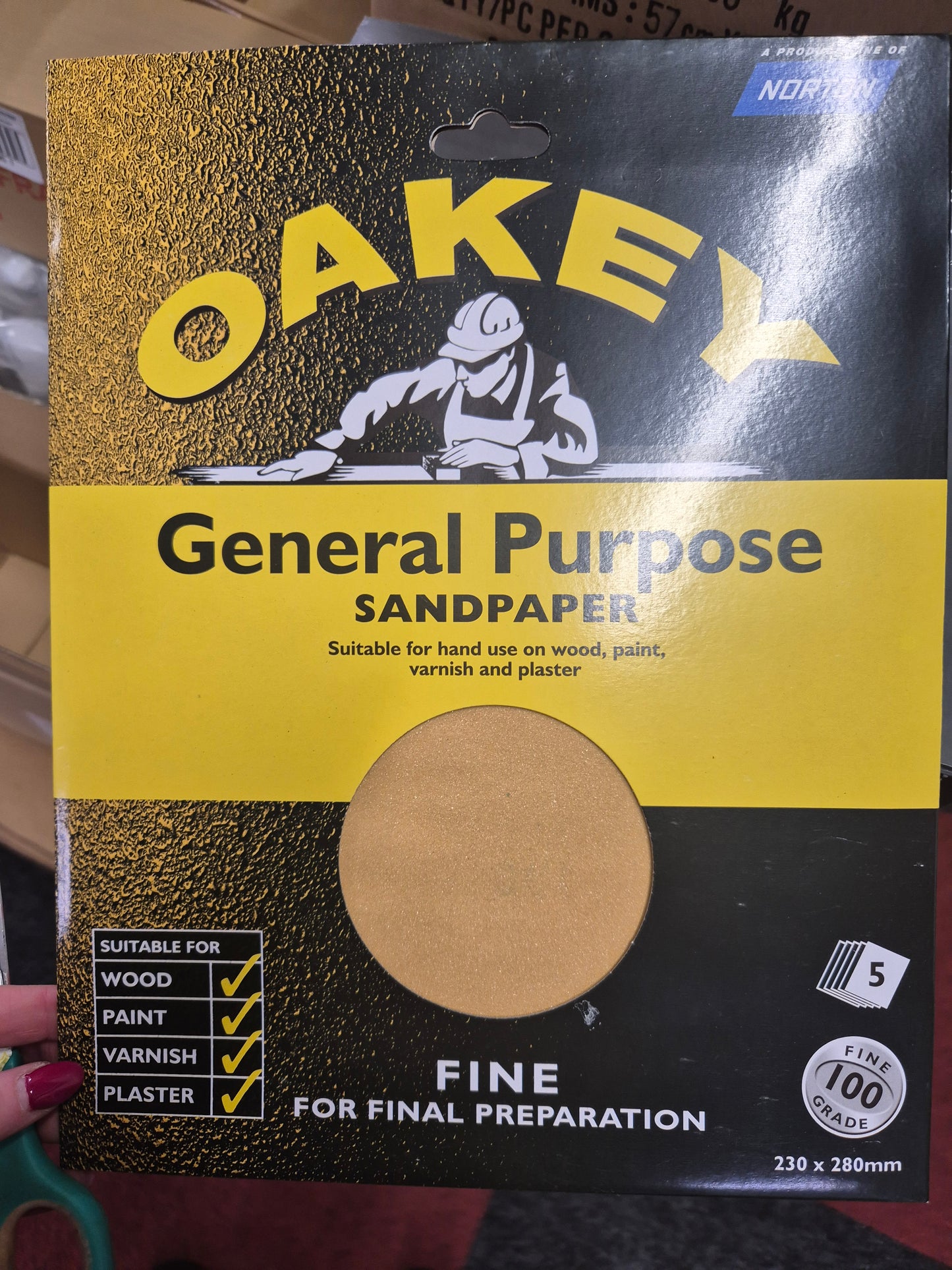 Oakley General Purpose Pack of 5 Sandpaper Fine