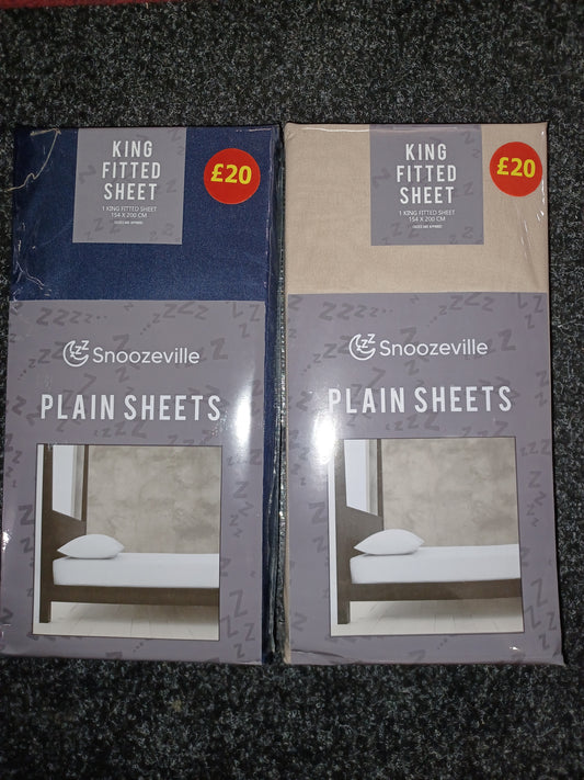 Snoozeville King Fitted Bed Sheet