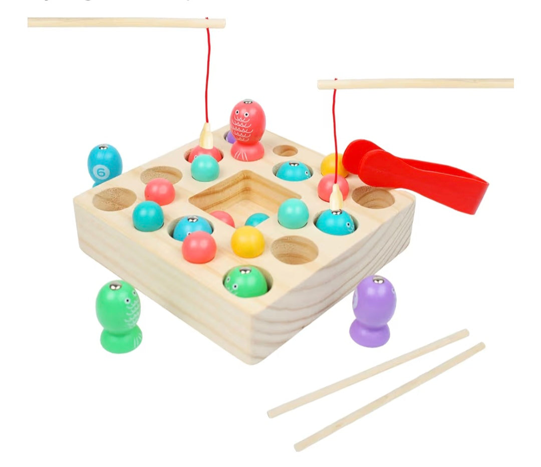 3-in-1 Wooden Fishing Toy, Montessori Magnetic Wooden Fishing Game, Perfect Children Educational Toys, Early Development & Activity Toys Use, Kids Toys Age 3 and Up