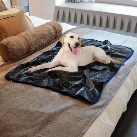 Waterproof Dog Blanket 75×100CM - Fluffy Fleece Pee-Proof Sofa Protector, Washable & Soft Plush, Grey