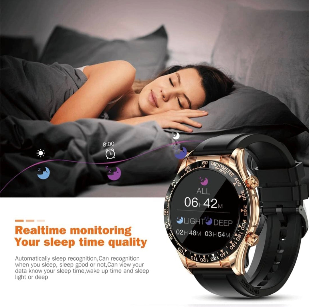 Smart Watch Full Touchscreen Make/Answer Calls Mens Fitness Watches Heart Rate Blood Pressure Blood Oxygen Sleep Monitor Step Counter Activity Tracker