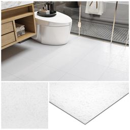 Peel & Stick Vinyl Floor Tiles 30 x 30cm 16-Pack Self-Adhesive Washable Flooring – White