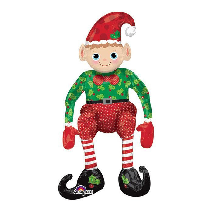 29" Sitting Elf Balloon (Air-fill Balloon) Christmas