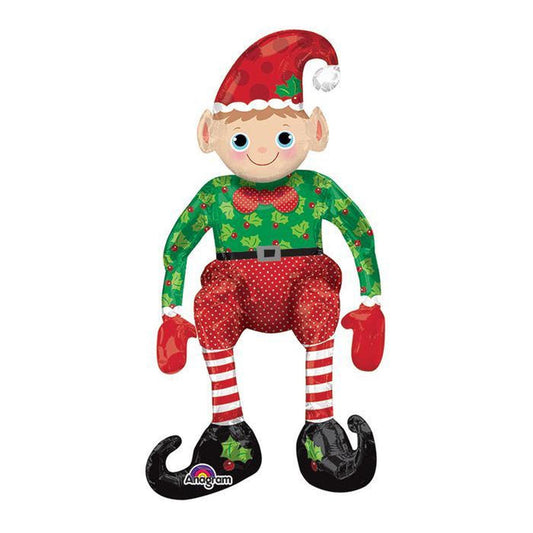 29" Sitting Elf Balloon (Air-fill Balloon) Christmas