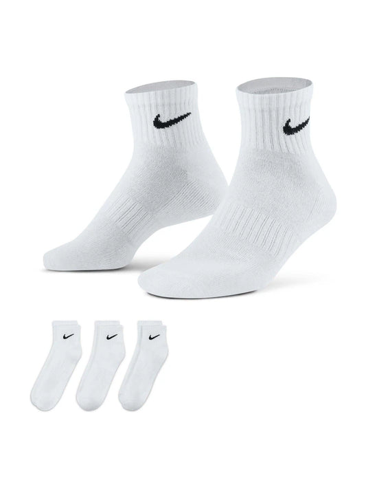 Nike White Ankle Everyday Cushioned Crew Socks 3 Pack DriFit UK 2-5