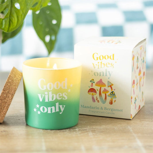 Good Vibes Only Mandarin & Bergamot Glass Candle