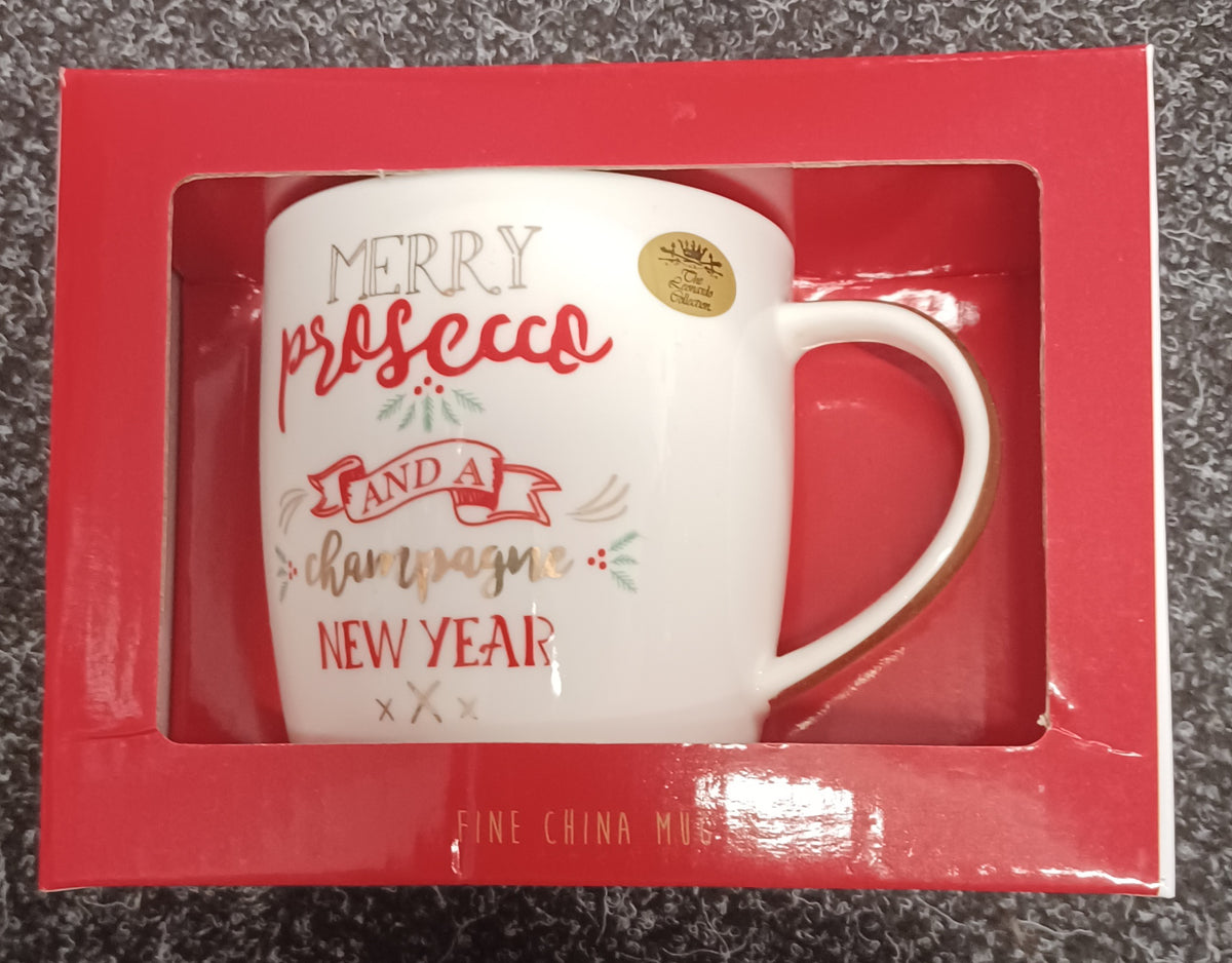 Merry Prosecco Boxed Christmas Mug