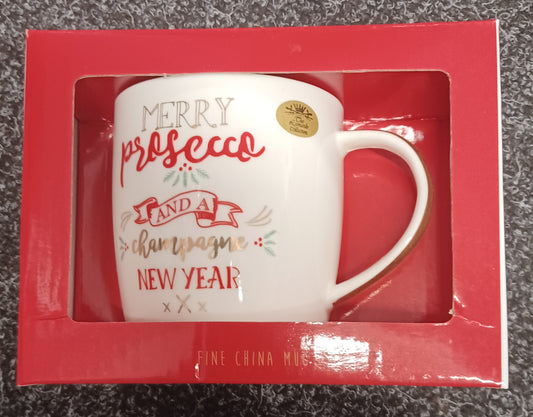 Merry Prosecco Boxed Christmas Mug