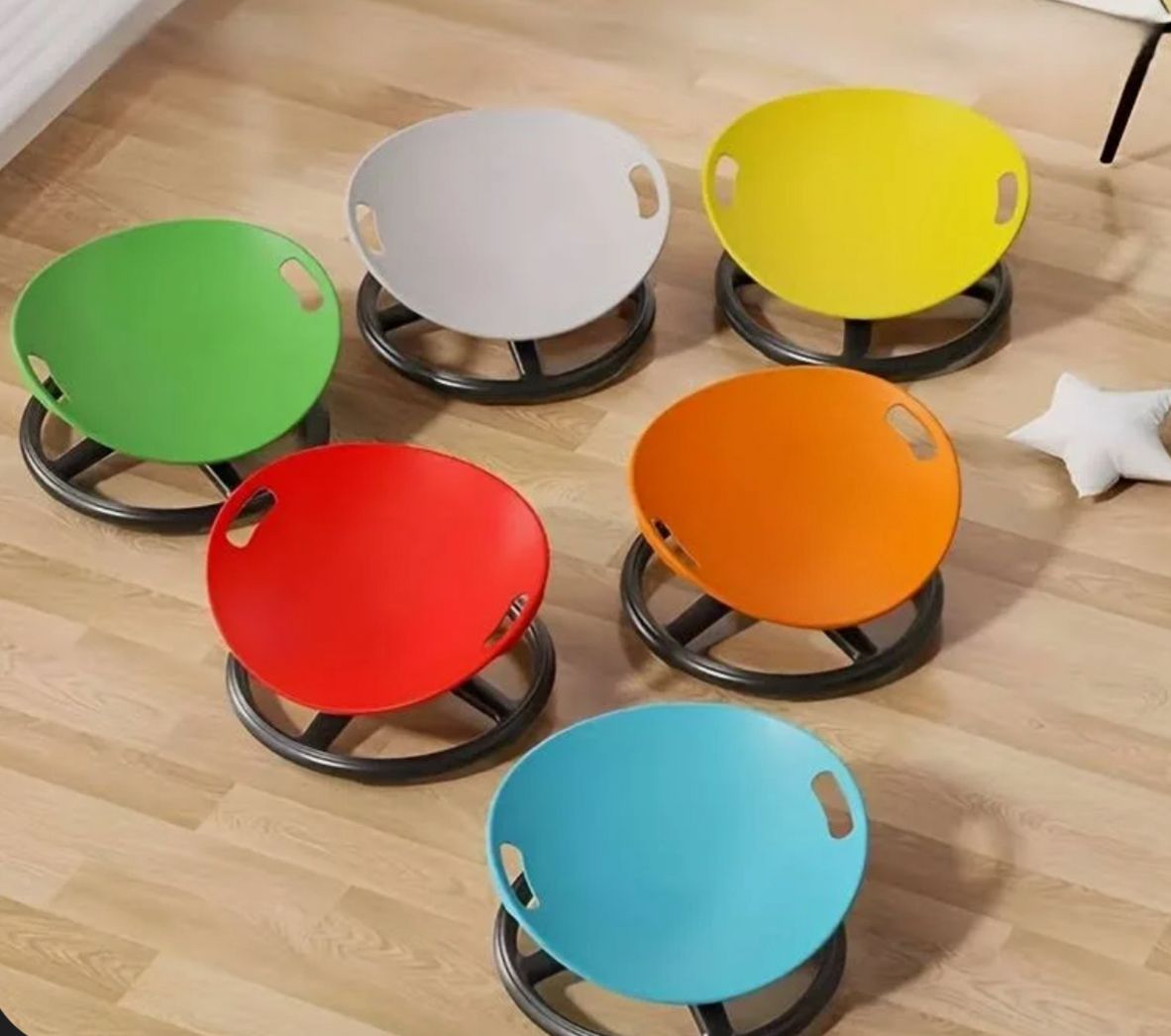 Spinning Chair for Kids Swivel Chair for Autism Kids Training Body Coordination Metal Base Non-slip Wobble Chair Children Play Equipment Sensory Chair for Kids 3+