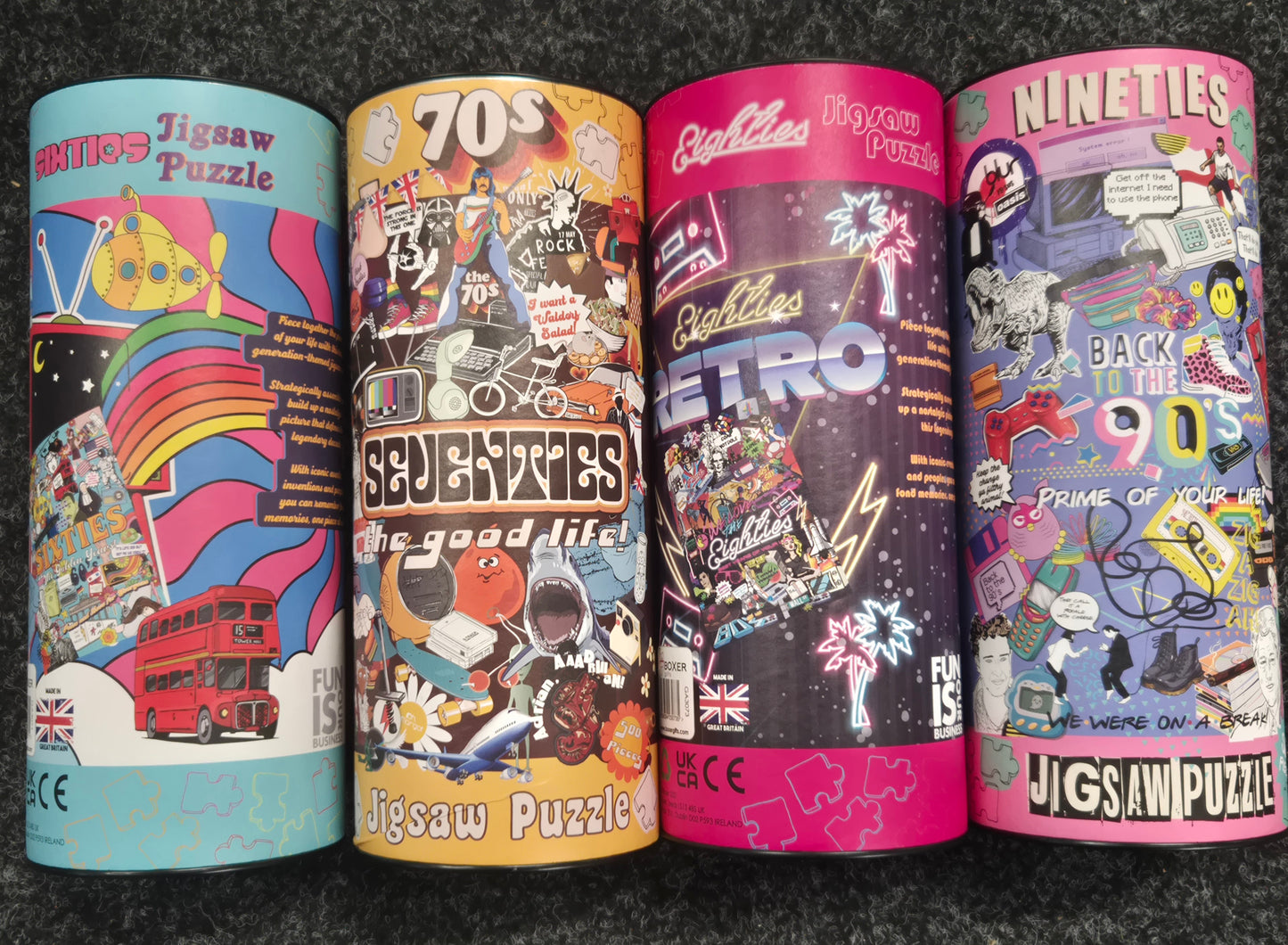 Retro Decades Jigsaw 500 Piece with Tub