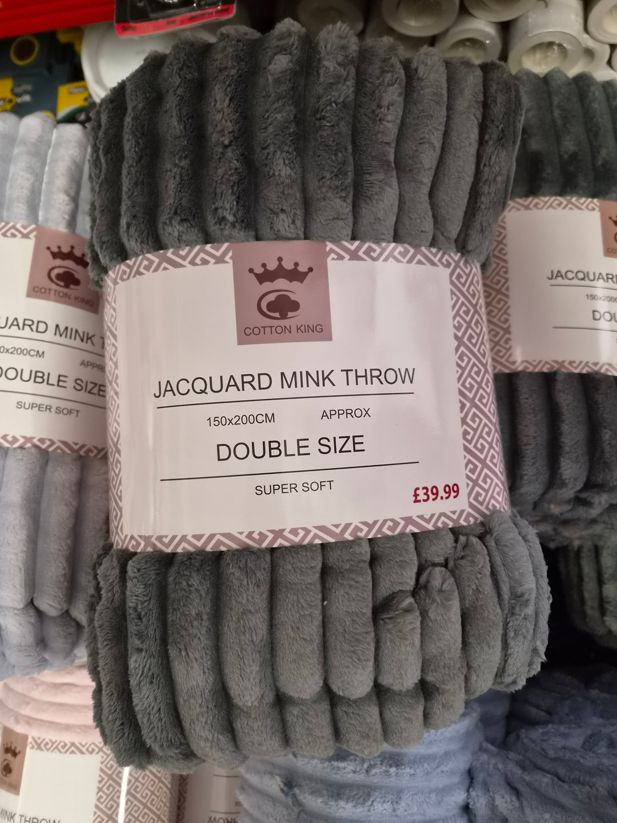 Jacquard Ribbed Mink Throw 150x220cm