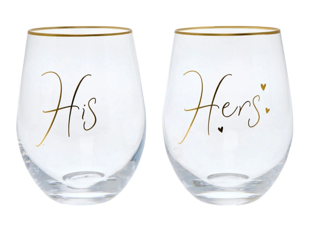 His & Hers Glasses with Gift Box