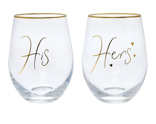 His & Hers Glasses with Gift Box