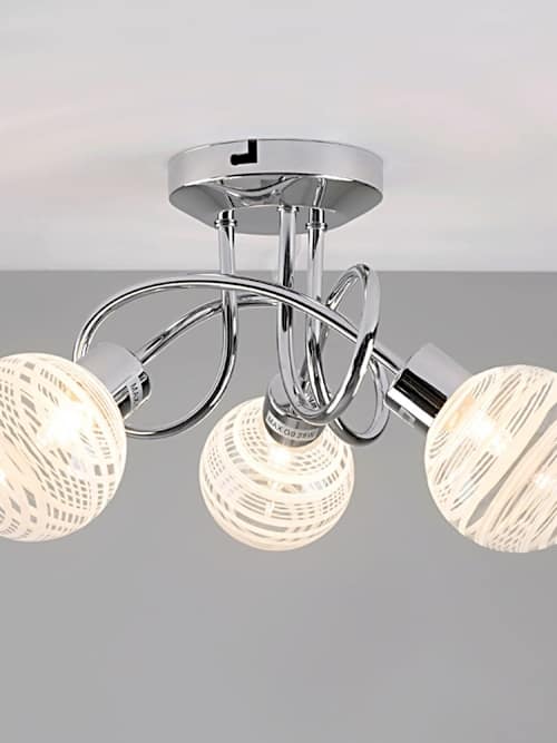 Maze 3 Way Cross Over Ceiling Light Swirl Shades Chrome