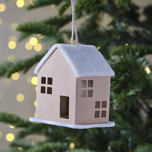 Brown & White House Paper Hanging decoration