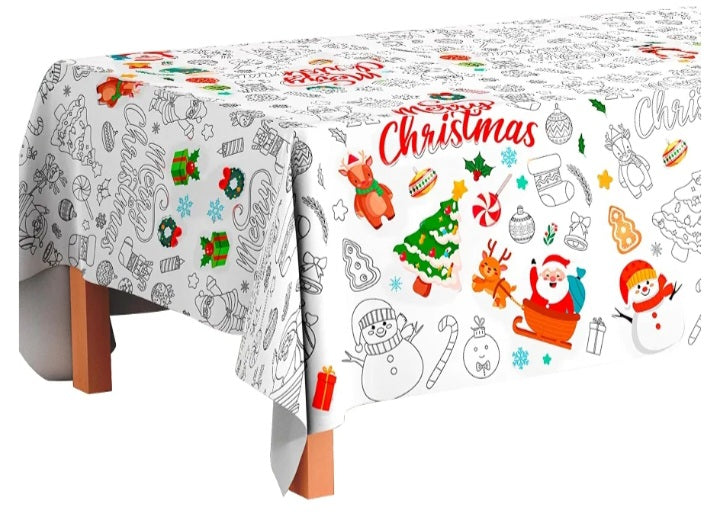 Christmas Large Colouring Tablecloth 72 x 34 Inch