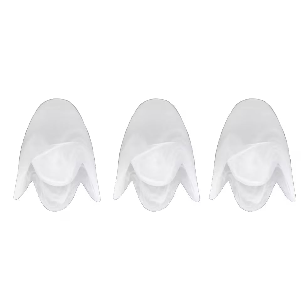 3 Pack Frosted Marble Effect Glass Tulip Replacement Shades | White