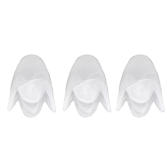 3 Pack Frosted Marble Effect Glass Tulip Replacement Shades | White