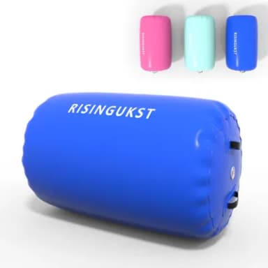 RISINGUKST Air Roller Air Roll Air Barrel Tumble Track Gymnastics Barrel Back Handspring for Home Use (blue-80cm,no pump)